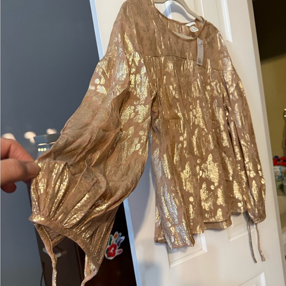 Chic Metallic Blouse